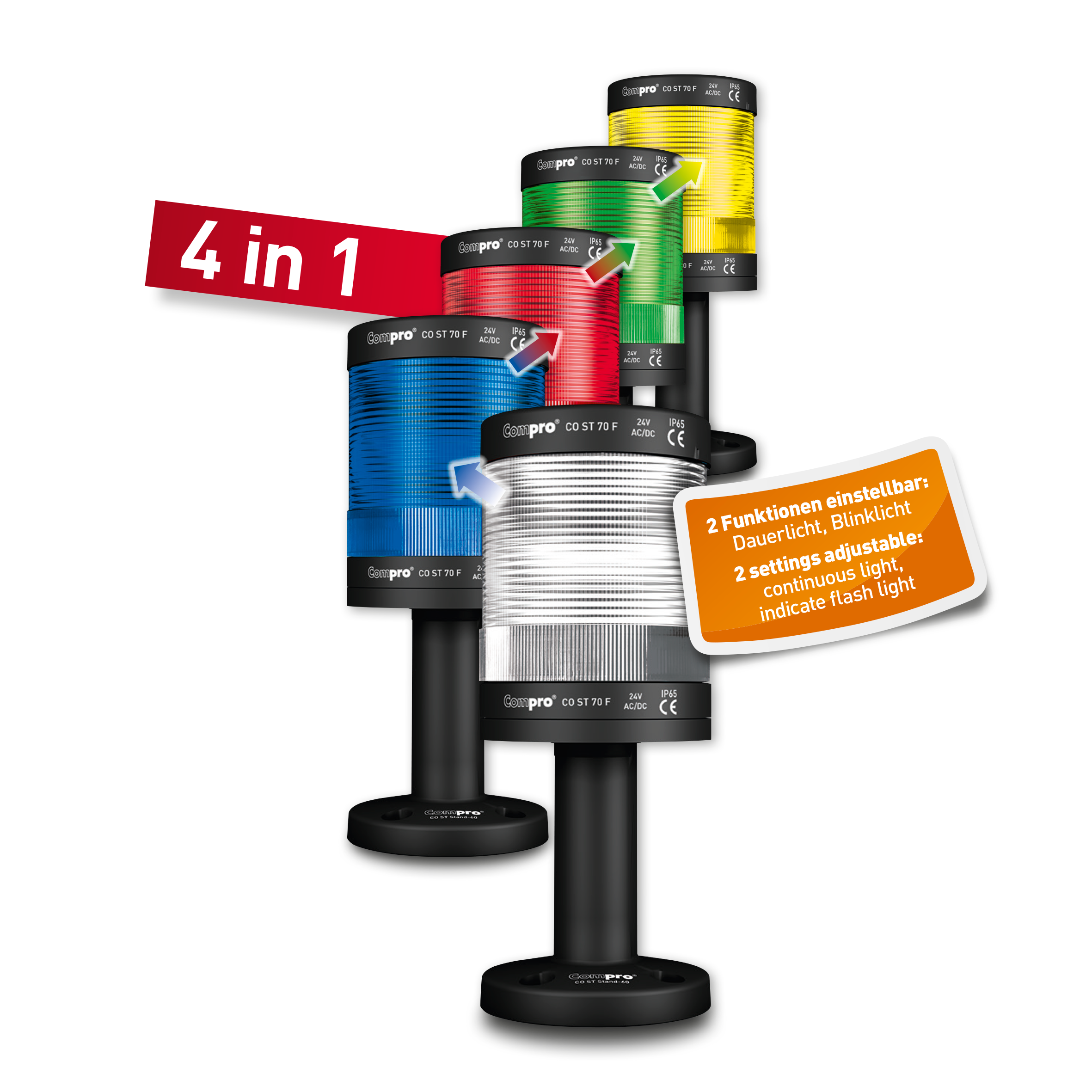 LED-Multicolour Signalsäule CO ST 70 | Compro Electronic